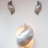 Set 2 wall lamps + floor lamp Gordes / Moon Henri Mathieu