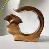 Vase sculpture en bois
