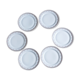 Flat plates (6) in Limoges porcelain