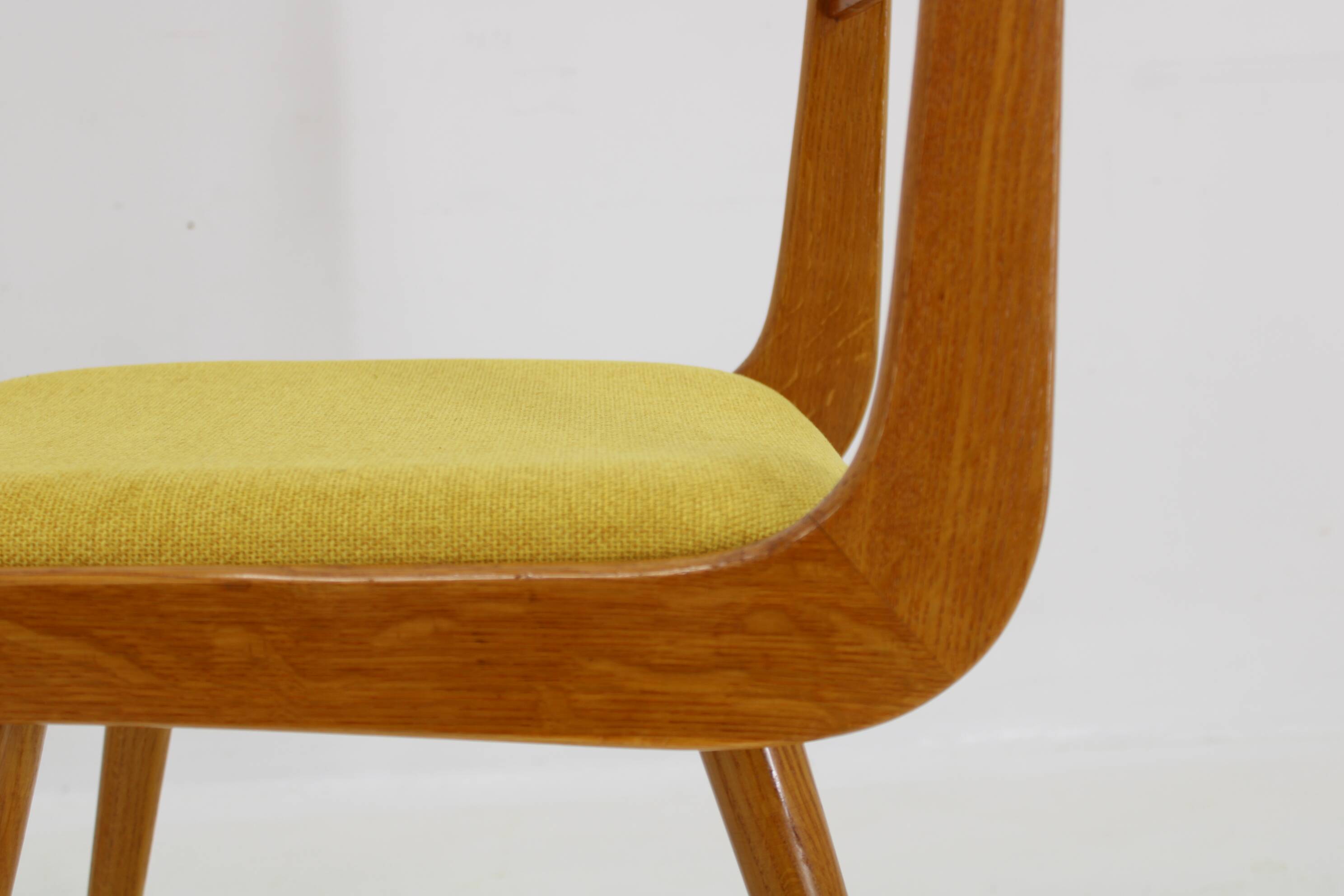 1960s Set of Four Restored Rare Dining Chairs, Czechoslovakia