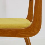 1960s Set of Four Restored Rare Dining Chairs, Czechoslovakia