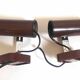 Pair of 70s dark brown adjustable wall lights