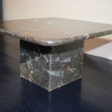 Table basse vintage en pierre fossilisée
