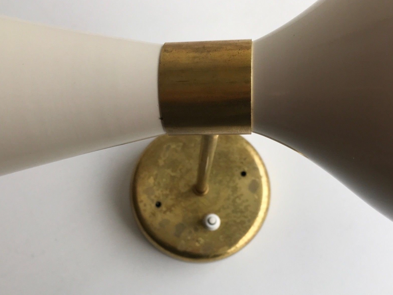 Pair italian wall lightstyle years 50's white ivory