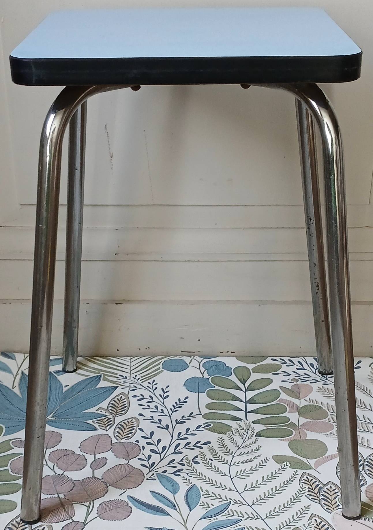 Formica blue & chrome stool 1960