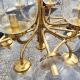 Extra Large Brass Chandelier: Mid-Century Italian 19-Bulb Pendant Light