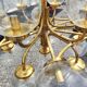 Extra Large Brass Chandelier: Mid-Century Italian 19-Bulb Pendant Light