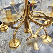 Lustre 19 feux en laiton, Italie 1960