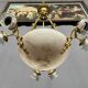 Art Deco chandelier. Marble, solid gilded bronze.