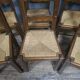 Set of six rustic chairs in natural wood, regional French craftsmanship.
