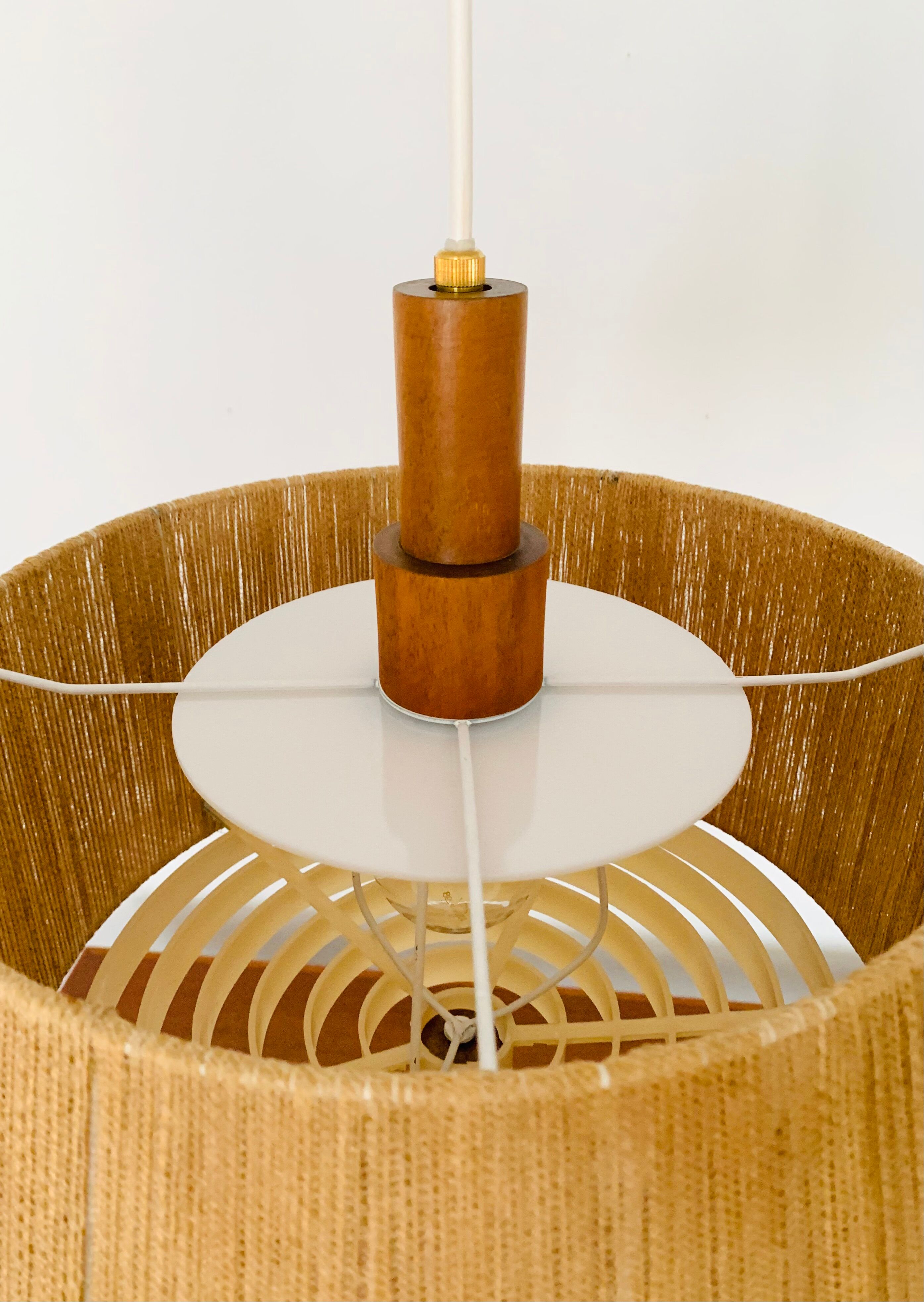 Sisal and Walnut Pendant Lamp by Temde