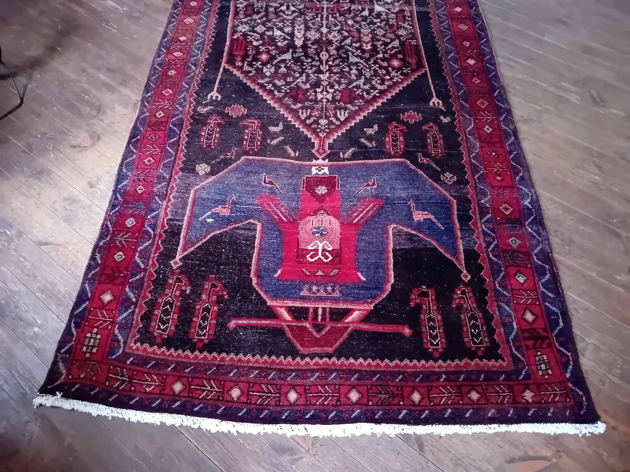 Handmade Kordi Persian rug 401x150cm
