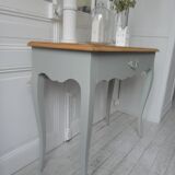 Console, side desk of beautiful craftsmanship re-enchanted in verdigris