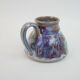 signed blue purple enamel ceramic pitcher