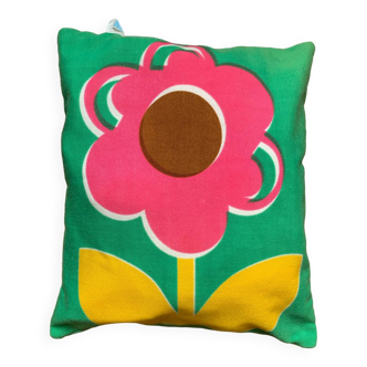 Coussin vintage style 70 motif floral