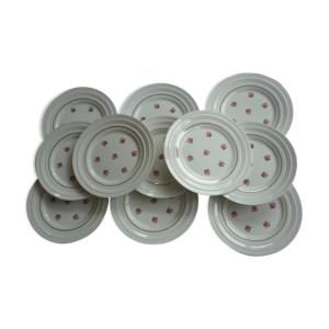 Lot de 11 assiettes St Amand decr