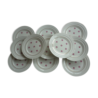 Set of 11 plates St Amand decr roses