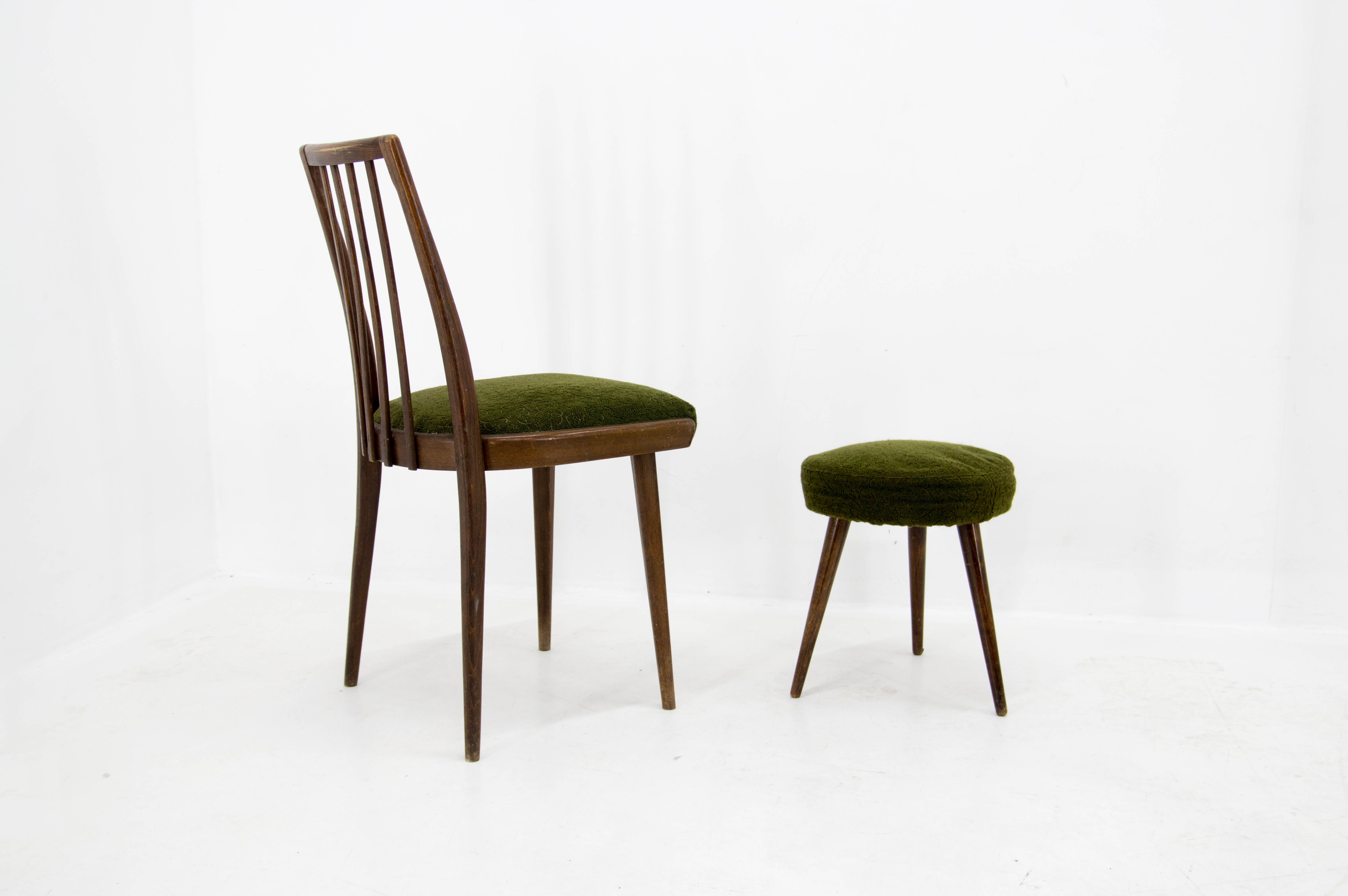 Set of Chair and Stool, Czechoslovakia, 1960s