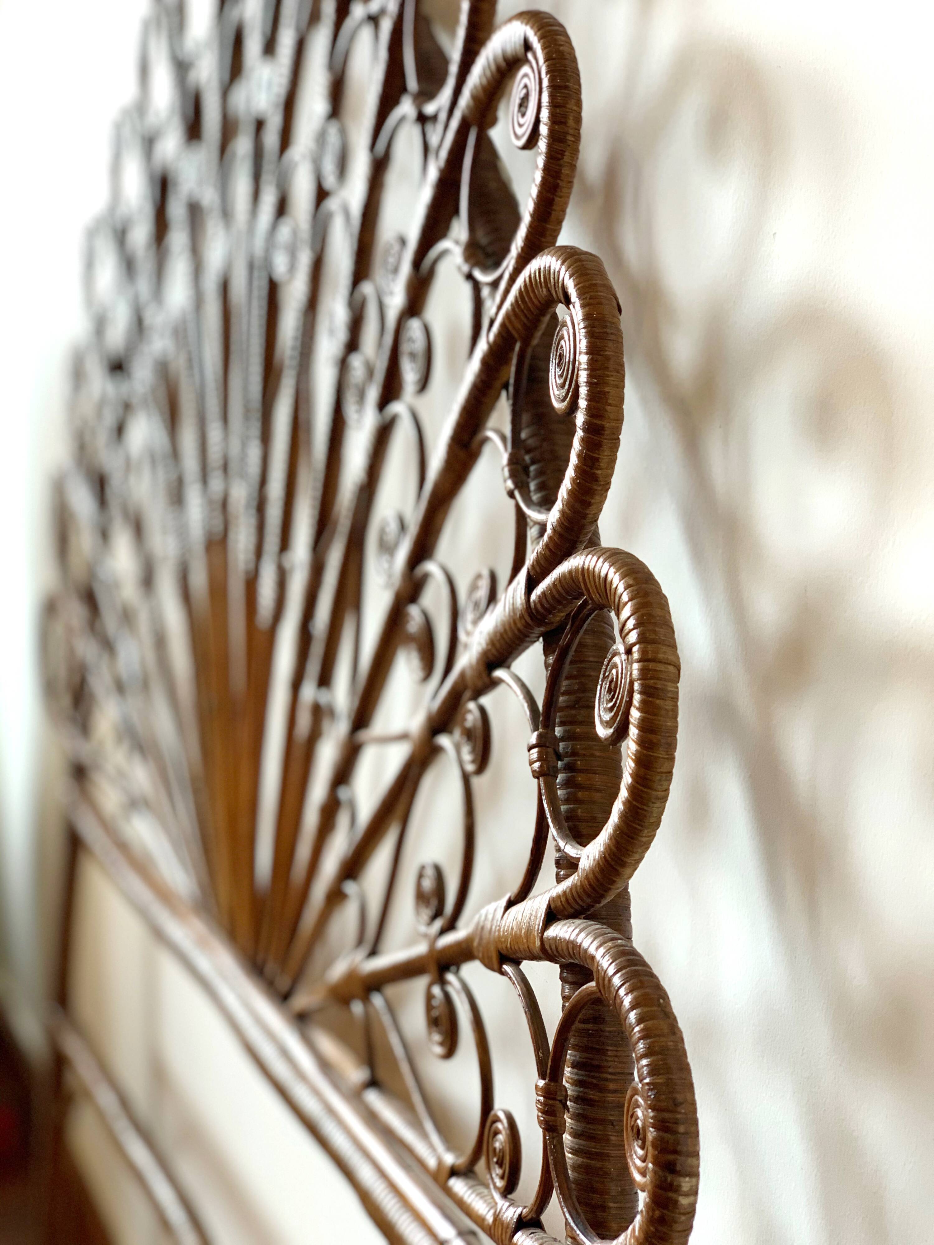 Rattan peacock bedhead