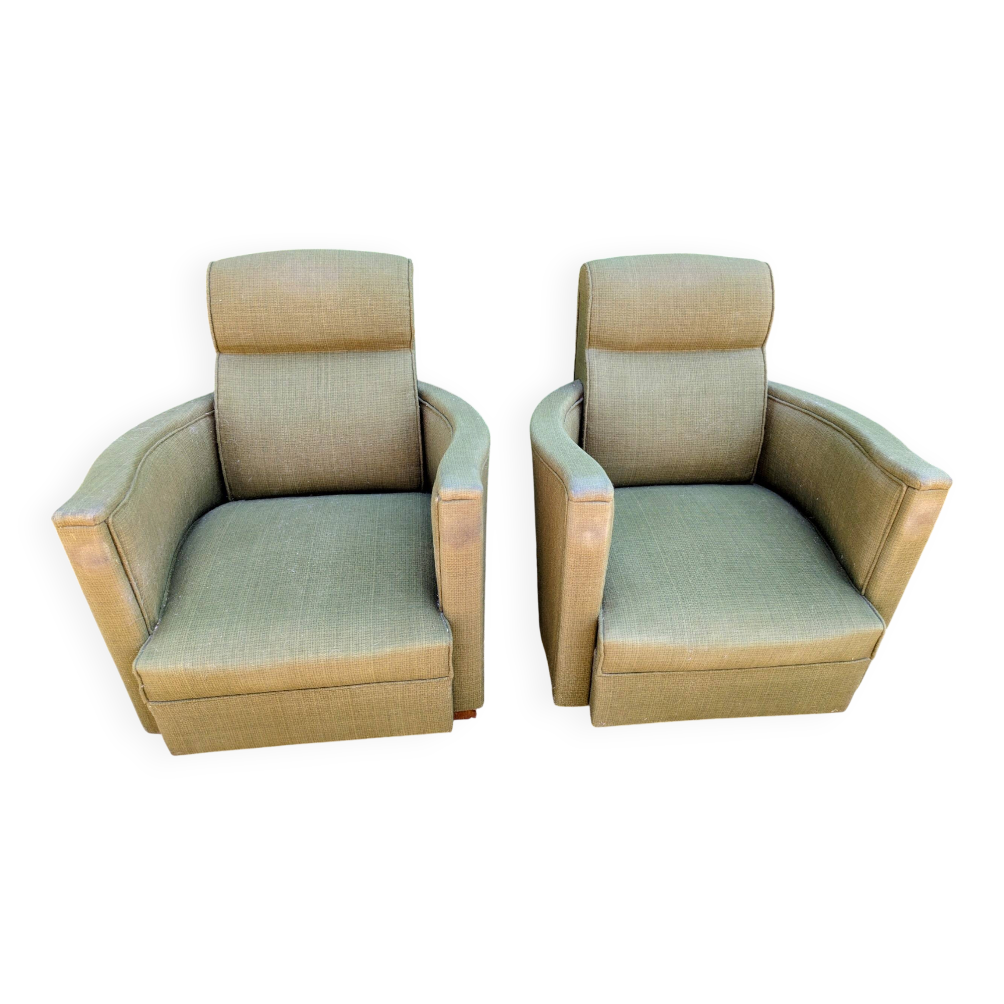Pair of vintage studio armchairs in Art Deco style.