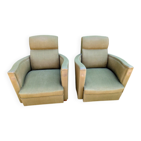 Paire de fauteuils studio vintage esprit art déco