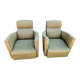 Pair of vintage studio armchairs in Art Deco style.
