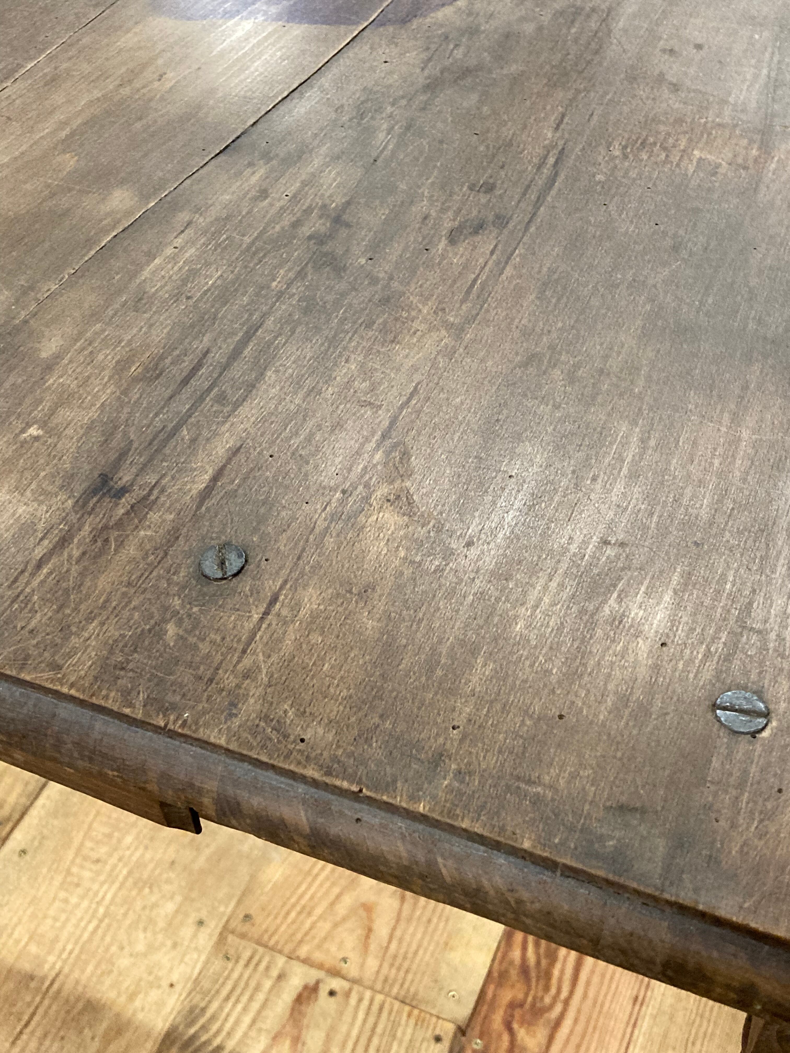 Rectangular wooden farmhouse table turned 90cm or old desk