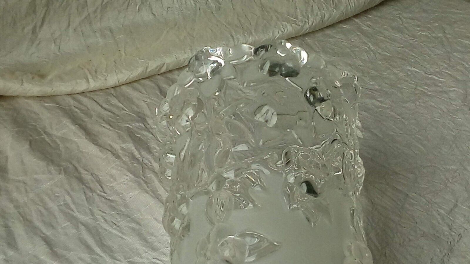 Lalique style frosted glass vase