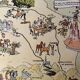 Old illustrated map of Gascony Béarn Basque Country 1929 - JP Pinchon