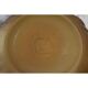 Amber yellow satin glass moulded round vase signed CLA, Art Deco, circa 1930.