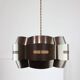 Vintage Italian Metal and Opaline Glass Pendant Lamp, 70s
