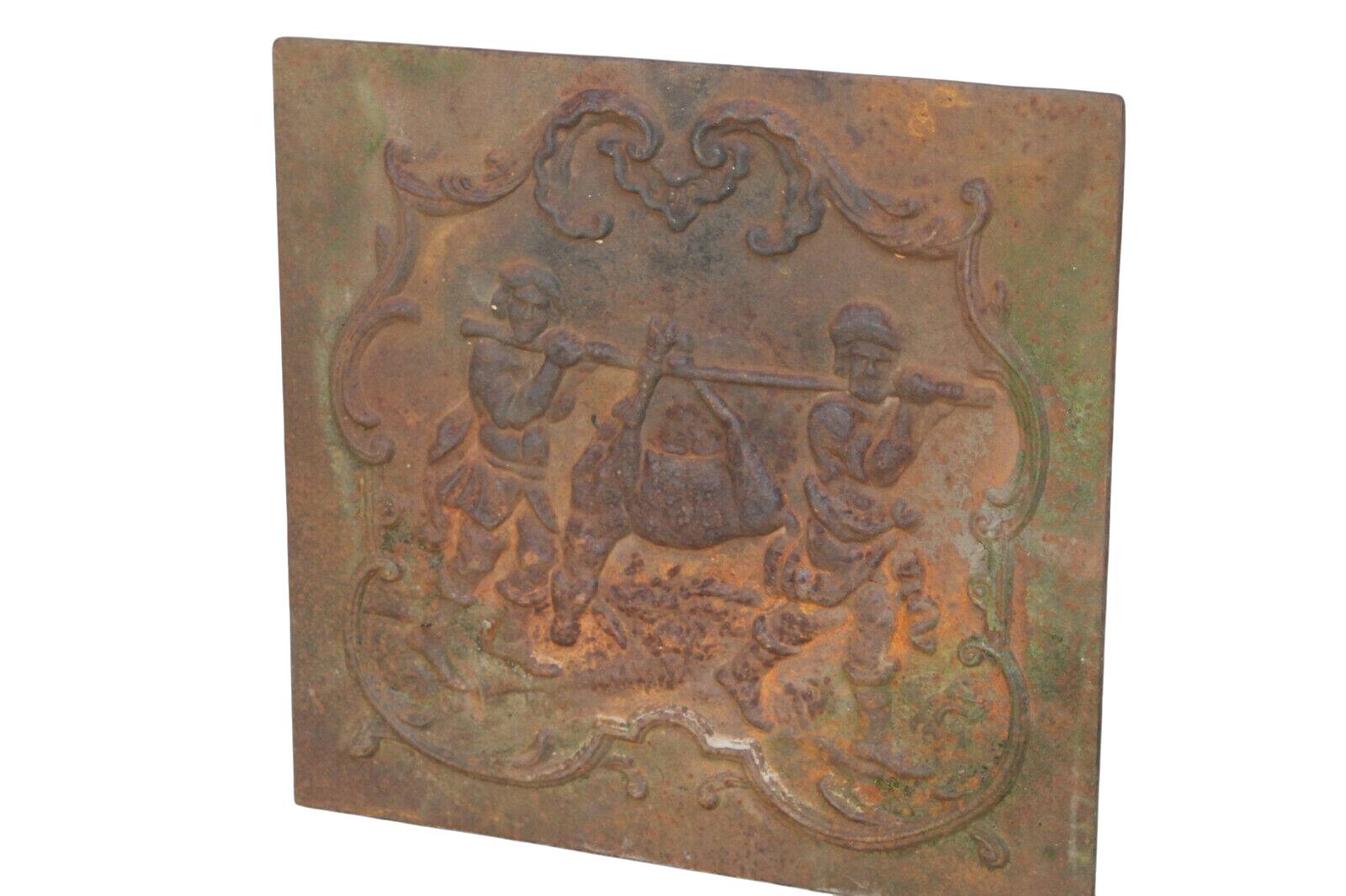 Cast iron fireplace plate