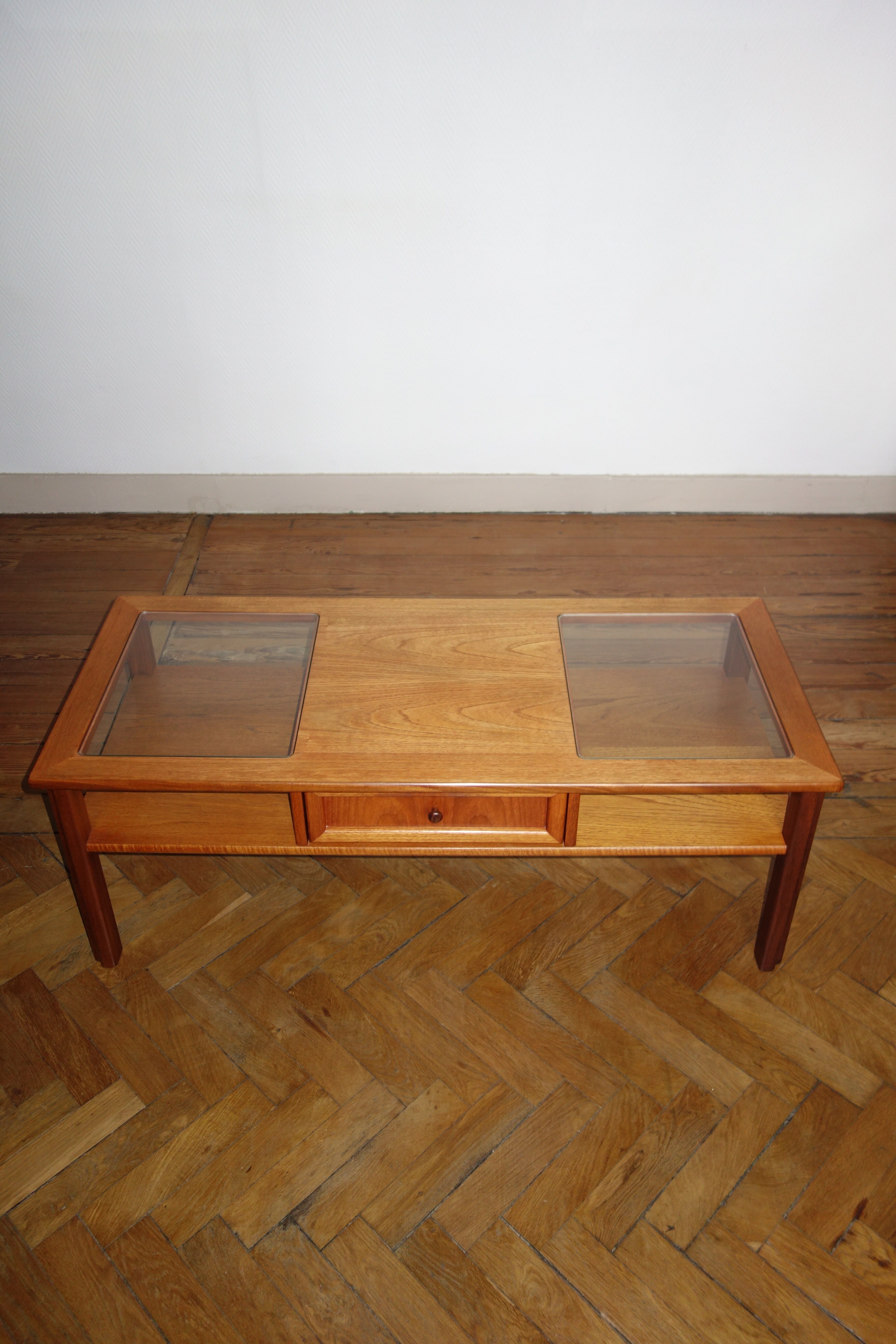 GPlan teak and glass coffee table from the 1970s