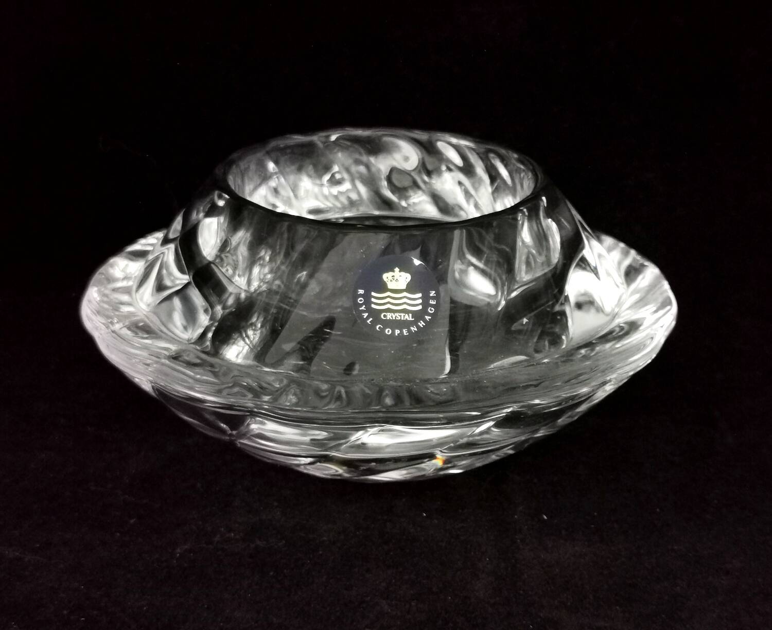 Bougeoir en cristal vintage Royal Copenhagen Danemark