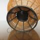 Standing fruit basket in rattan and black lacquered metal 1970