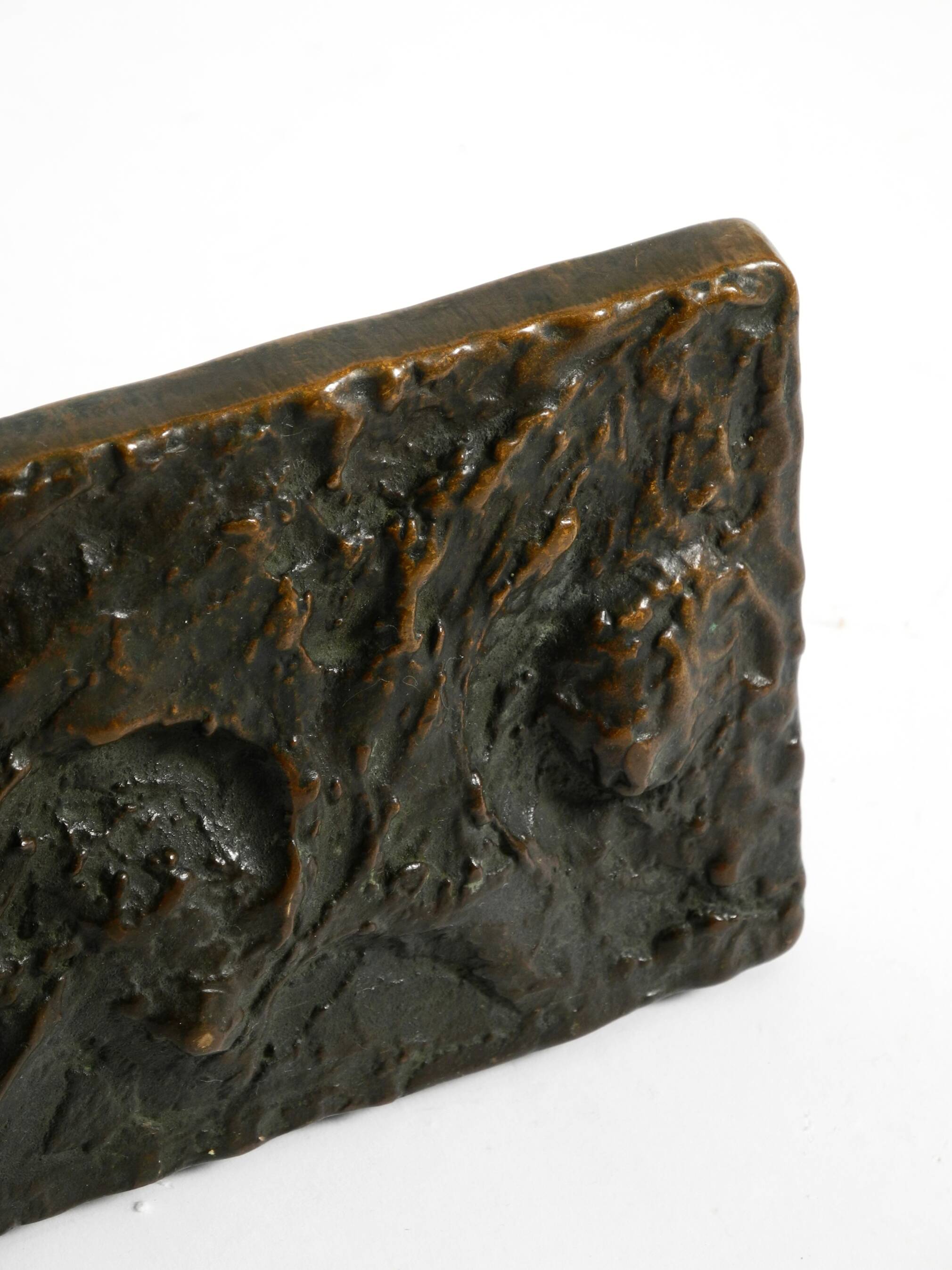 Massive, heavy 1970s Brutalist bronze push handle by Alpan Germany