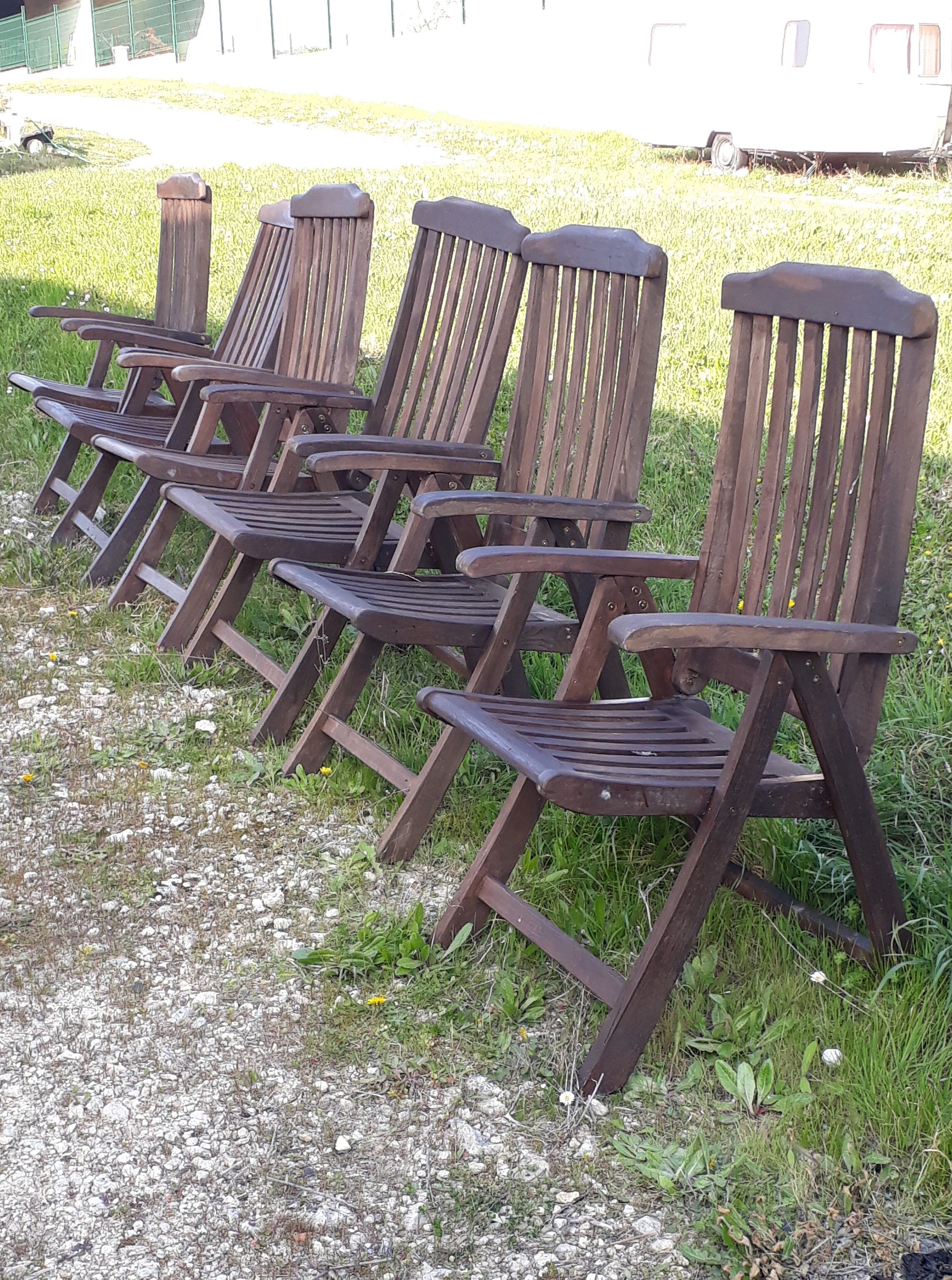 Table et chaises de jardin en teck scandinave Jutlandia disign 1980