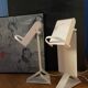 Pair of Vintage Italian Postmodern Loft  Table Lamps in Metal