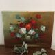 Tableau nature morte bouquet de fleurs dans un vase .