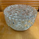 Vintage Ceiling Light Fixture with Moulded Glass + White Metal Support Mid-Century