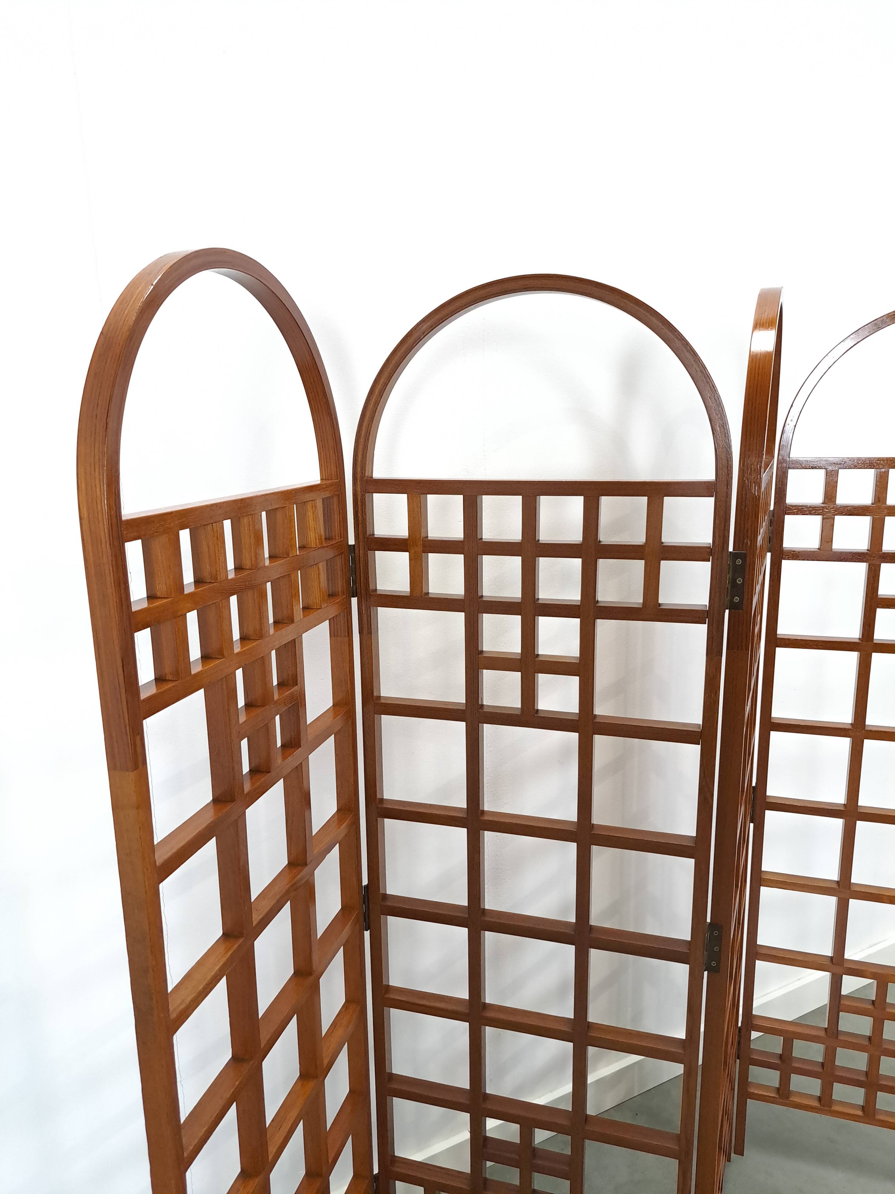 Séparateur de pièce en teck houten kamerscherm