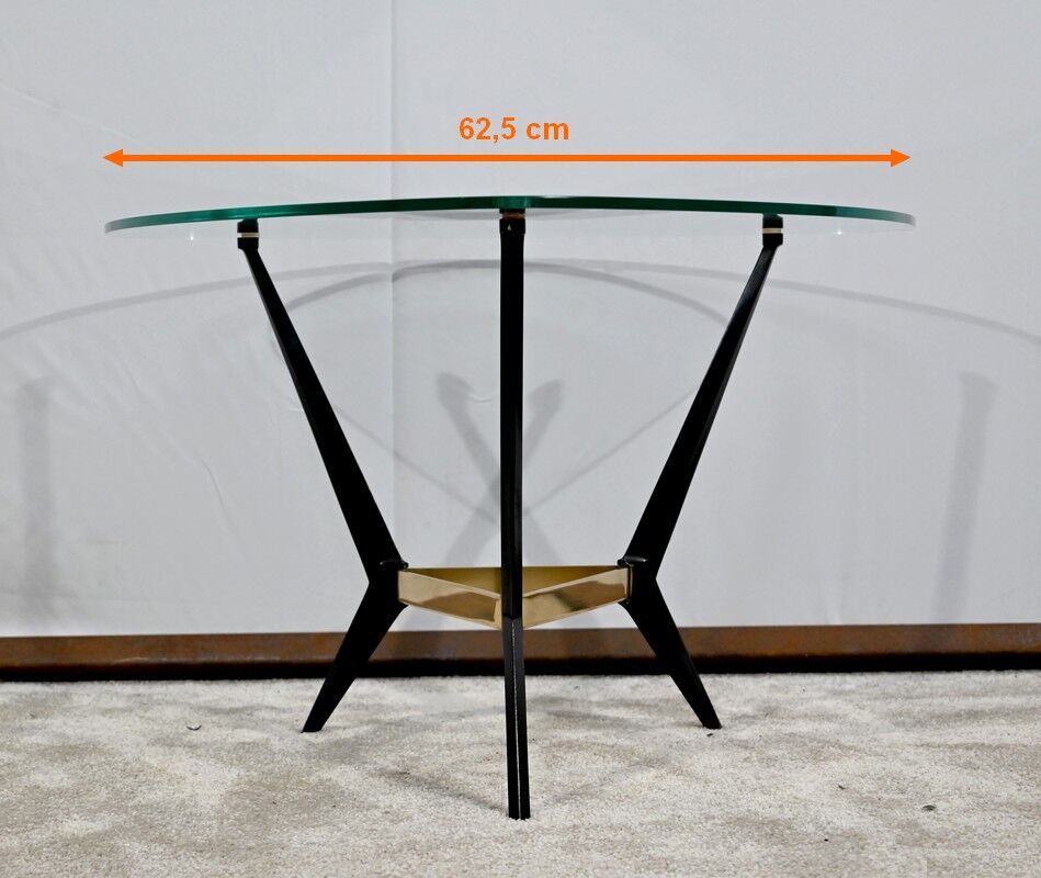 Table basse en verre et métal – 1980