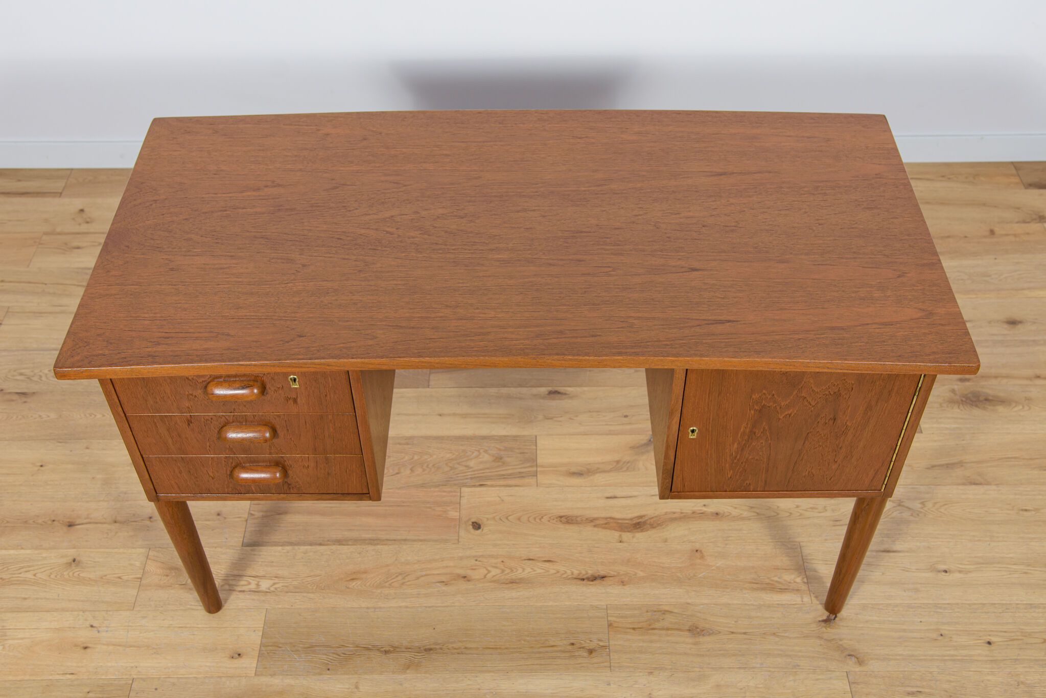 Mid-Century Danish Freestanding Teak Desk, 1960s