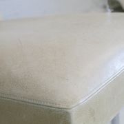 Tubular steel armchair and "cream" leather, France, circa 1970
