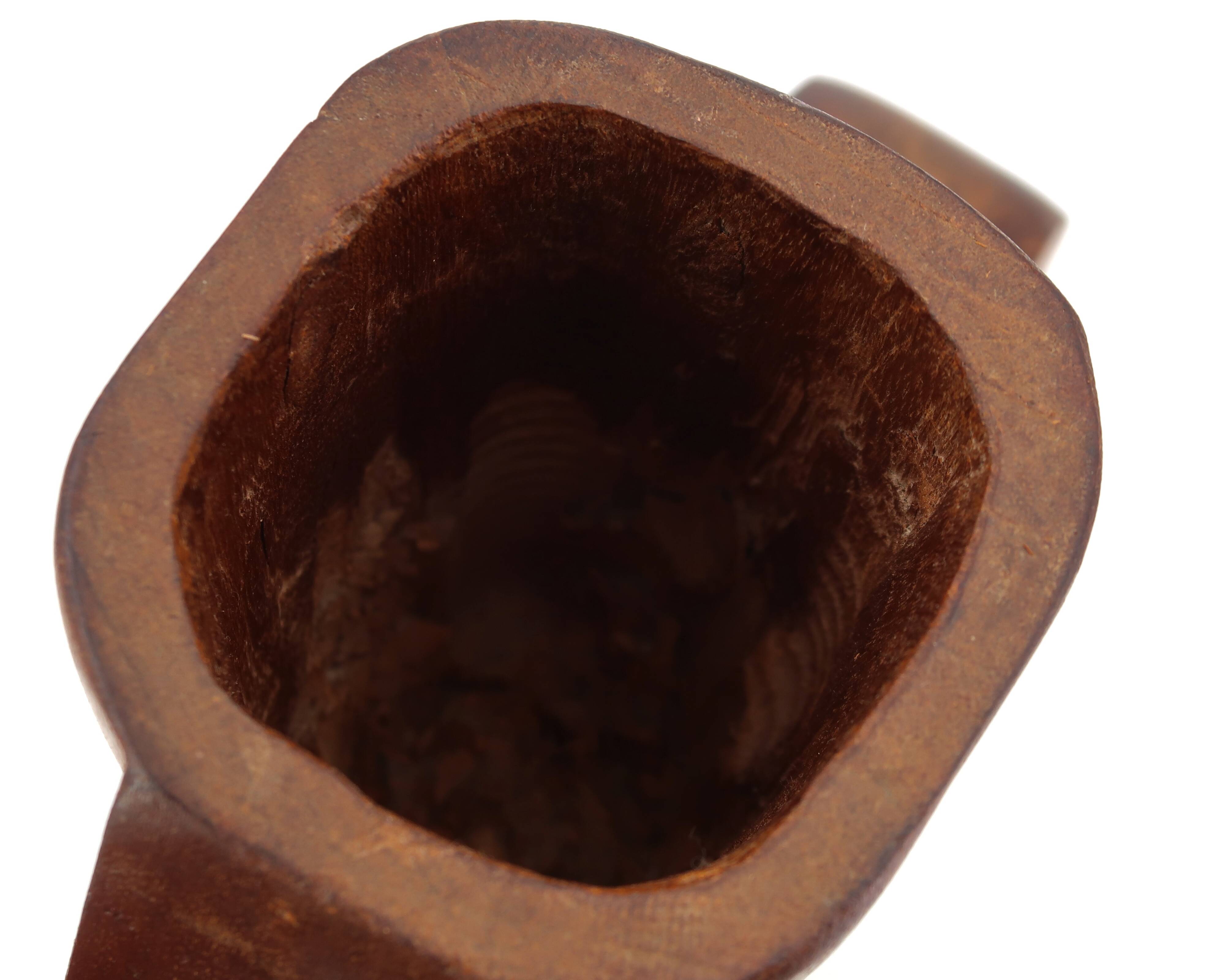 Grand vase jarre à anses sculptural en bois, années 50