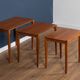 Retro teak 1960s midcentury gordon russell nest of tables in walnut & teak c.1960