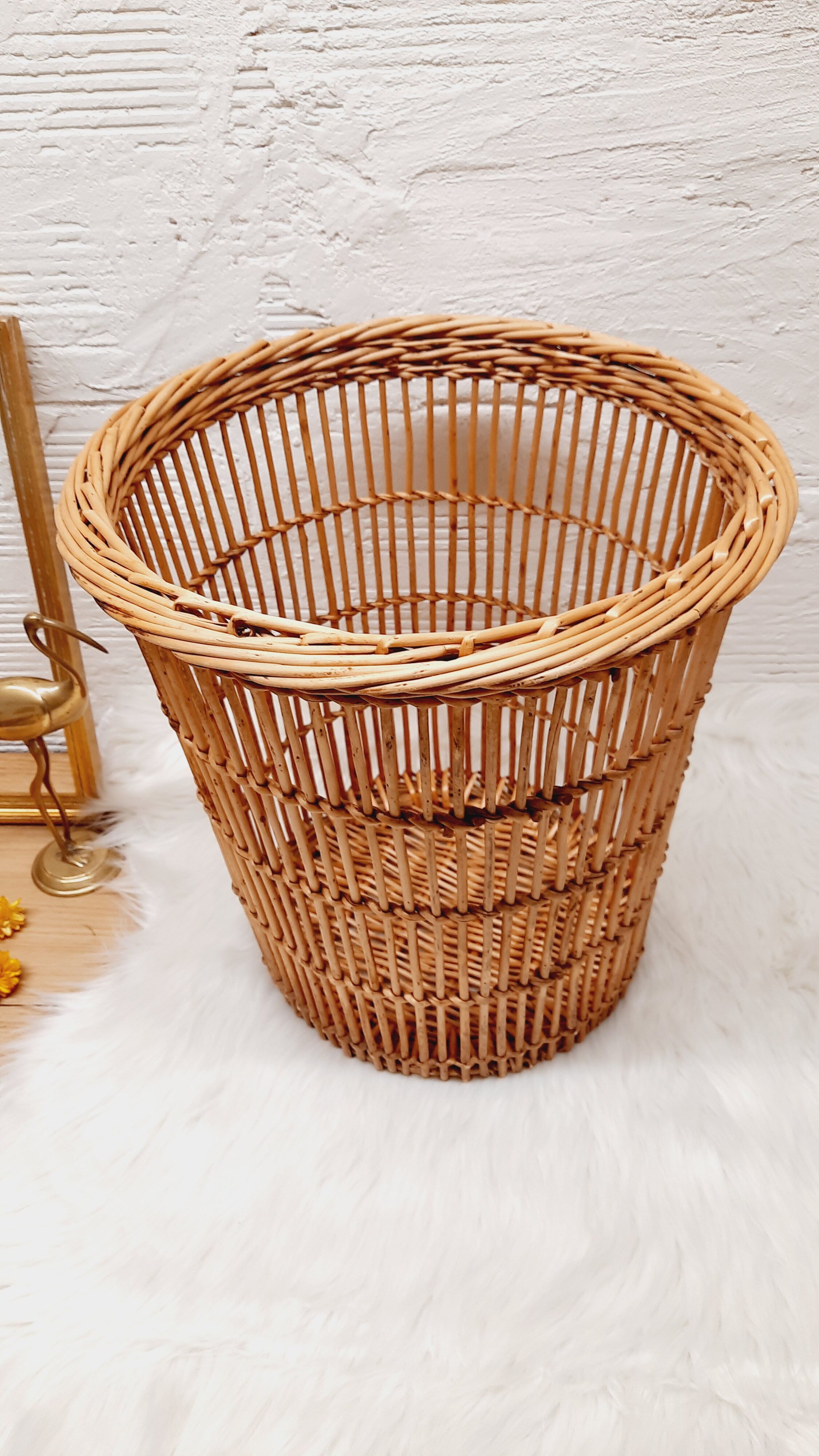 Rattan paper basket