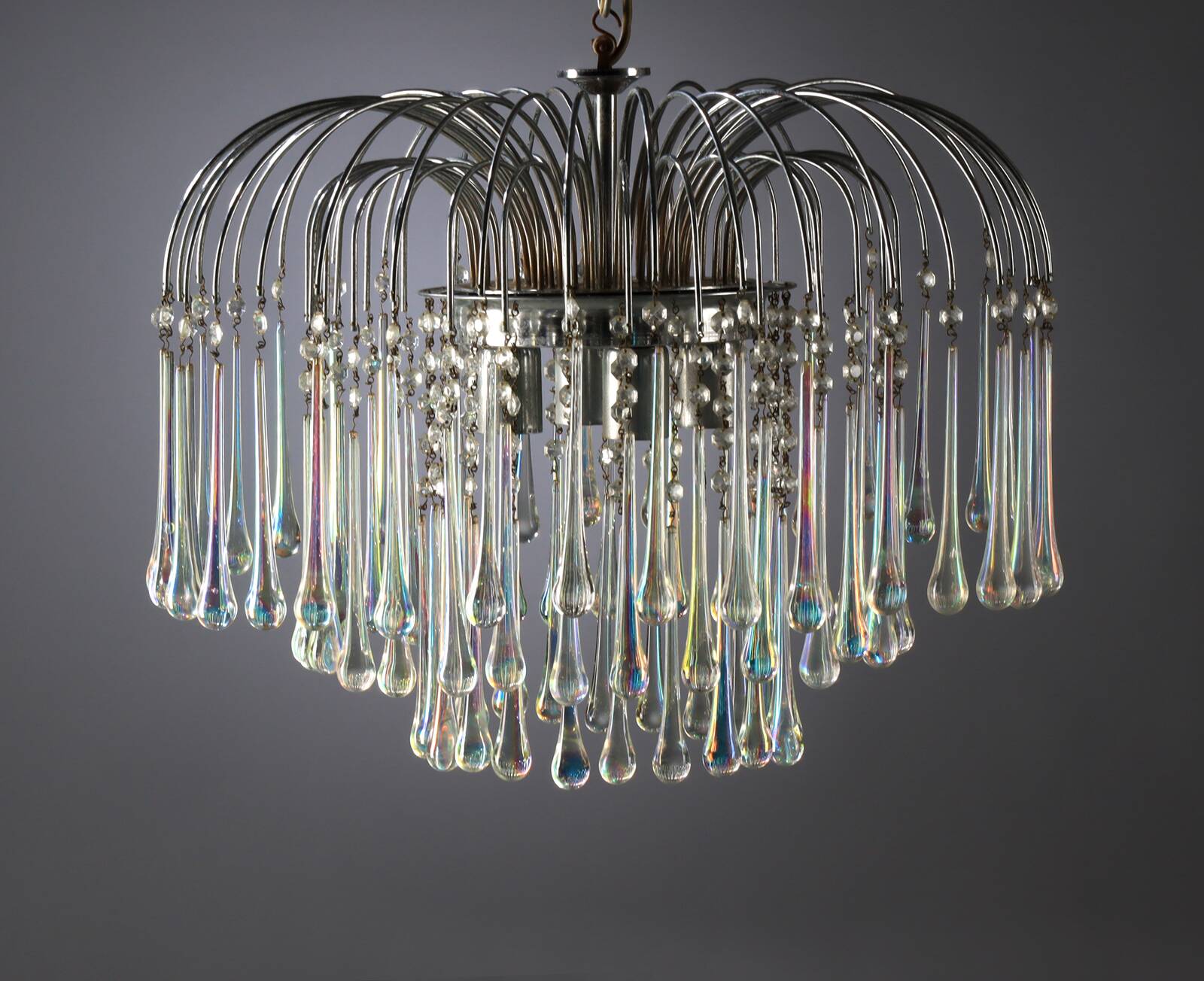 Murano glass waterfall chandelier from the 60s