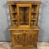 Renaissance style silver cabinet library in carved walnut circa 1850