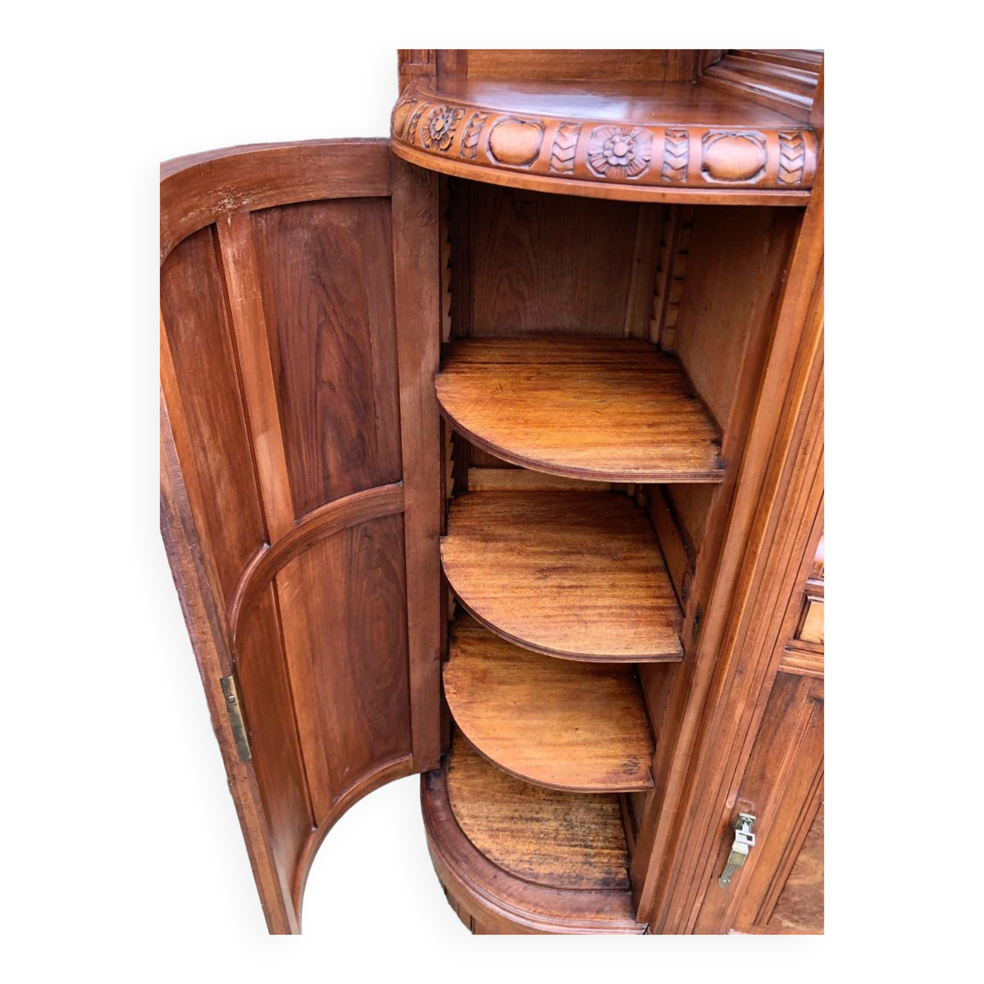 Art deco sideboard marble top, old dresser furniture